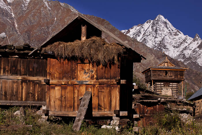 Wooden grain store of people of Chitkul.