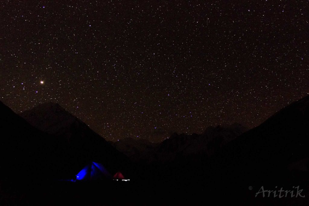 Camping at Gundar Camp. Enroute Lamkhaga pass