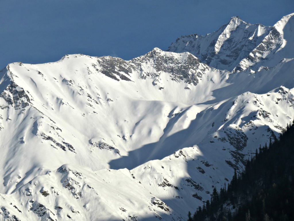 Snowy mountain tops of Baspa valley Kinnaur