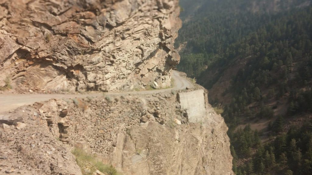 Tricky bends. Enroute Thangi