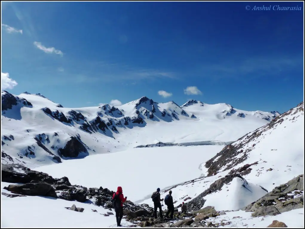 Mayali Glacier below Mayali pass Descending Mayali Glacier
