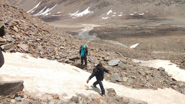 Climb to Lamkhaga lower base camp