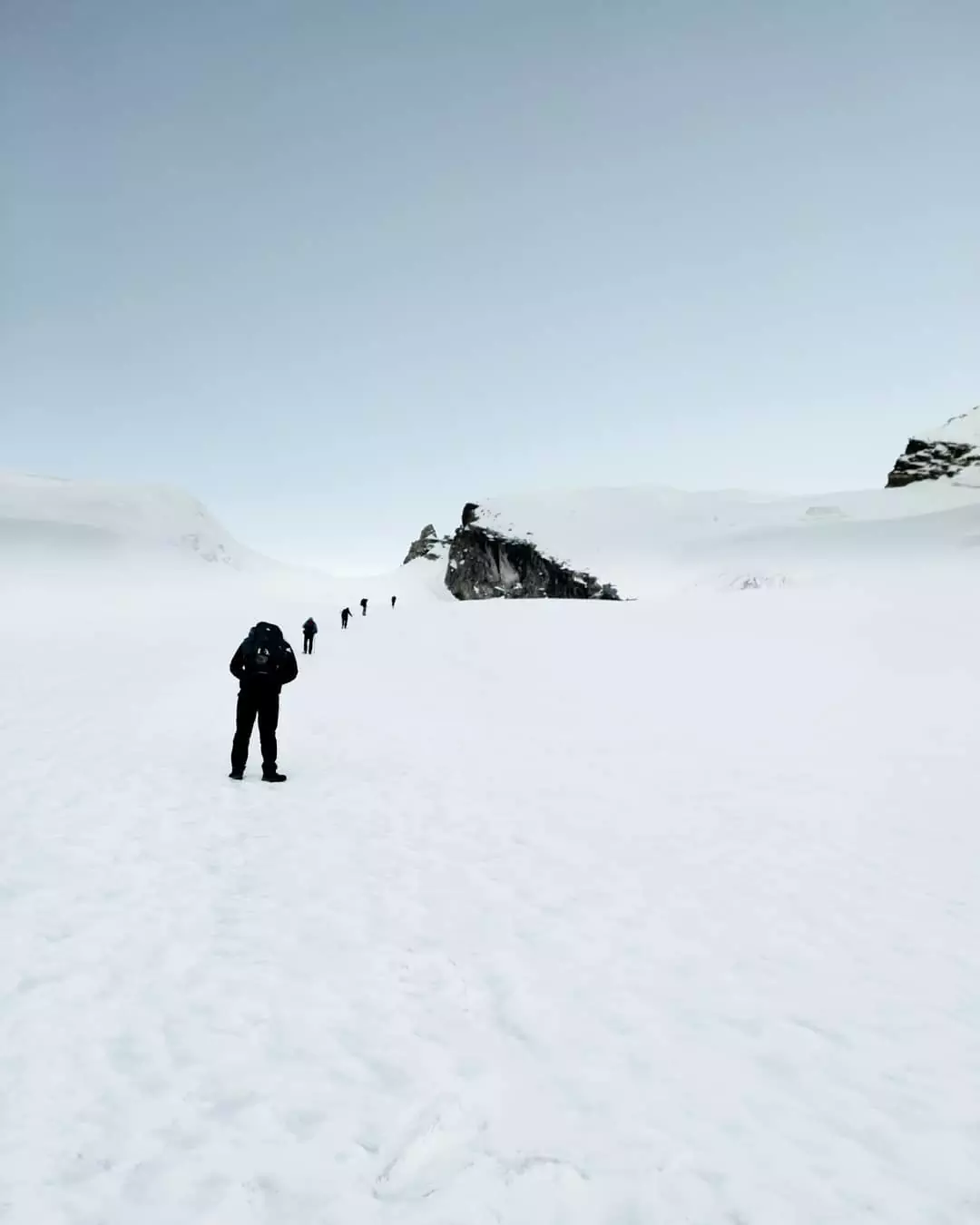 Picture is taken at Auden's col base. Steep climb to the Auden's Col