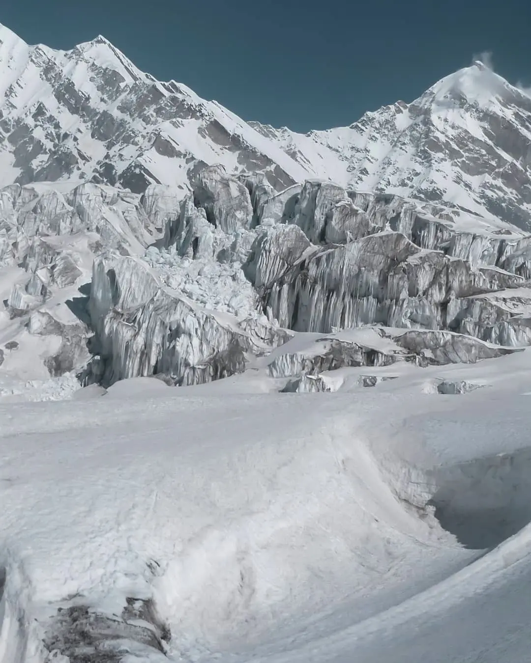 Large-open-crevasse-in-Khatling-glacier Crevasses in Khatling glacier