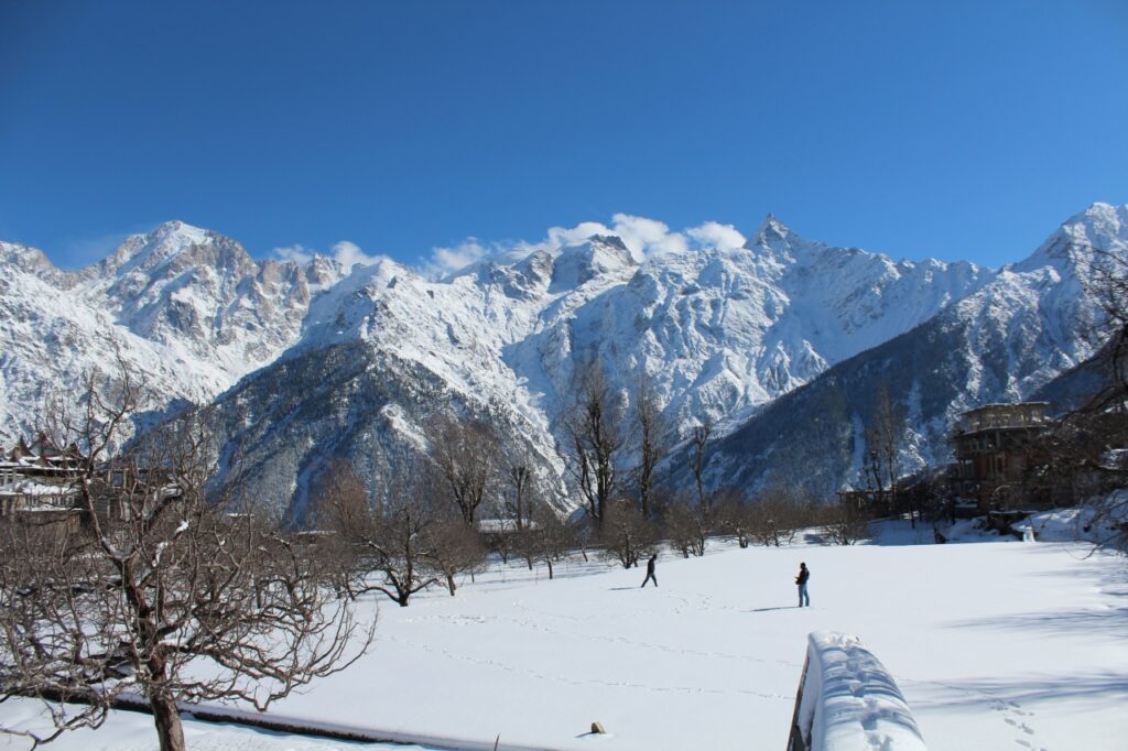 Snow-clad Kalpa village of Kinnaur