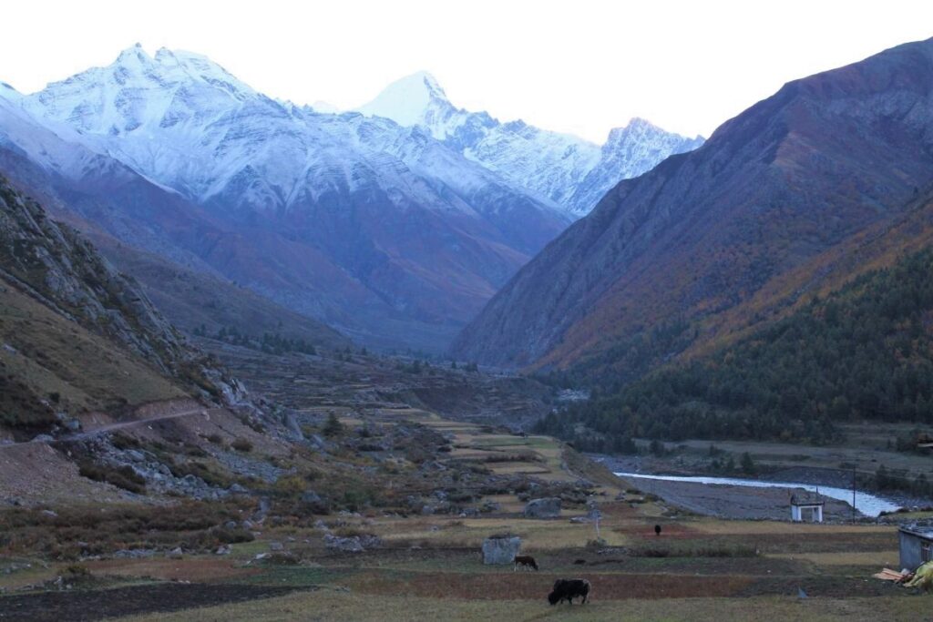 Chitkul village landscape 