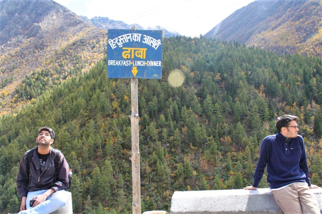 Chitkul last dhaba signboard
