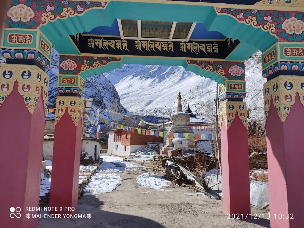 Charang monastery during winters