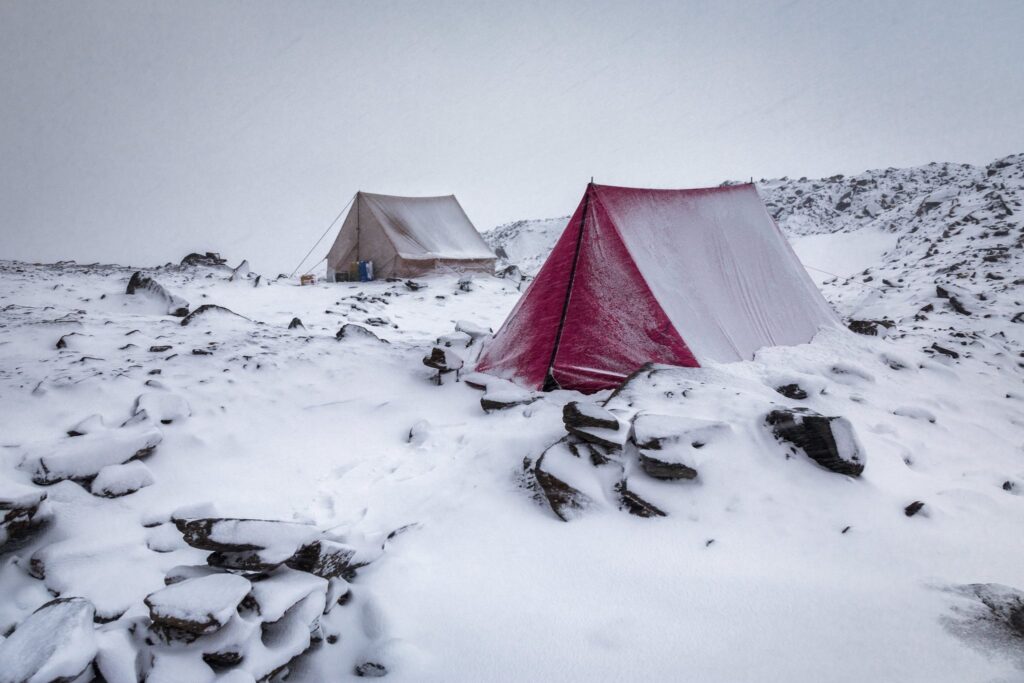 Camping below Auden's Col