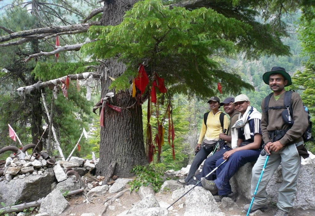 Bharal horns at Lal Devta in lower Kyarkoti