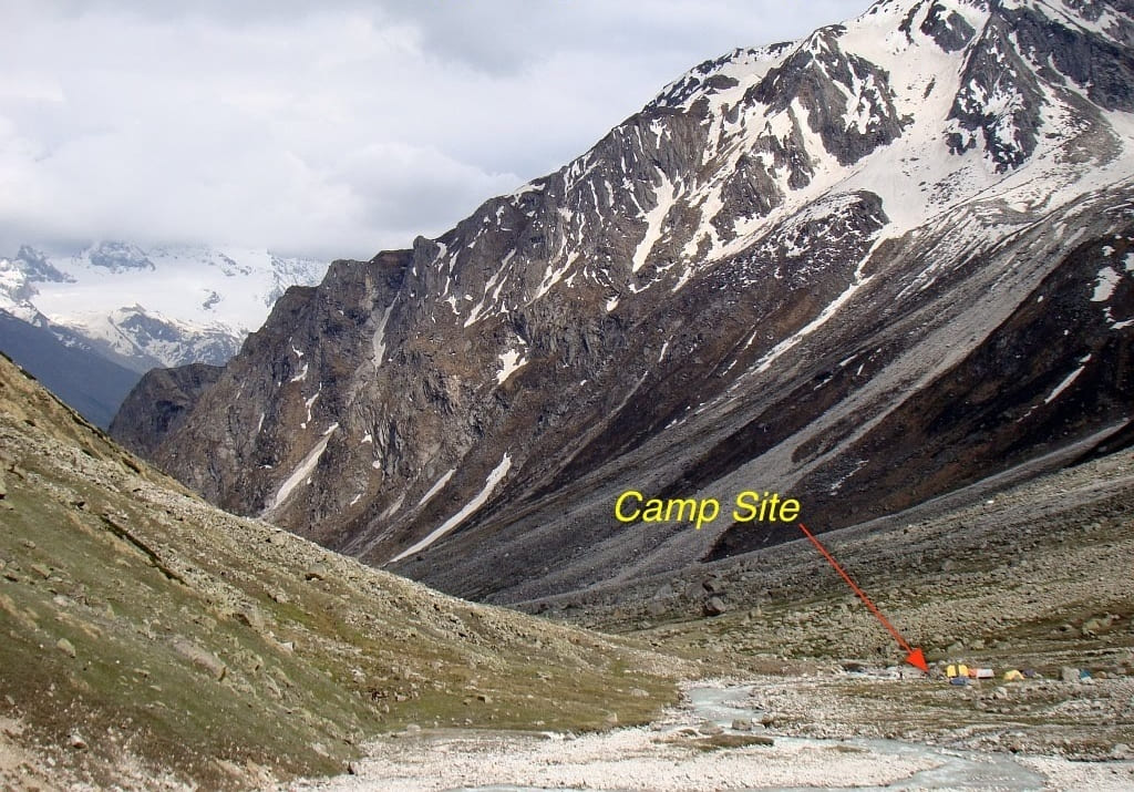 Camping in upper Kyarkoti valley