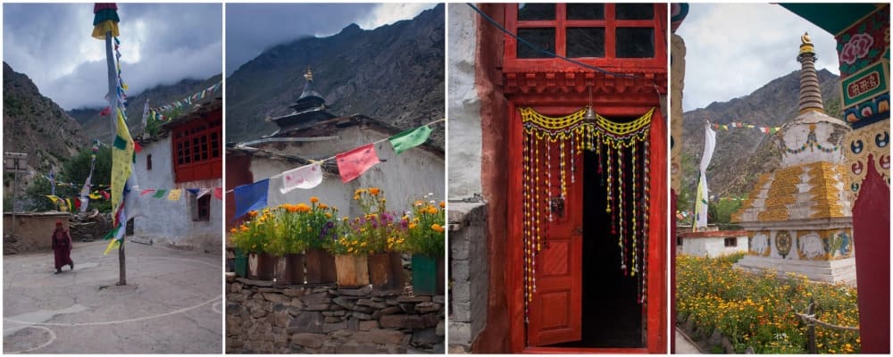 Charang Buddhist monastery picture collage