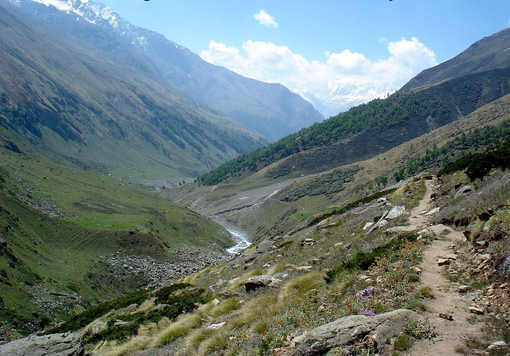 Trail connecting Kyarkoti to Harsil