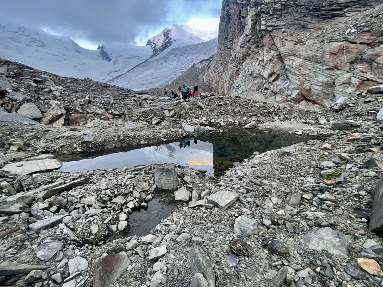 A glacial lake below Auden's Col