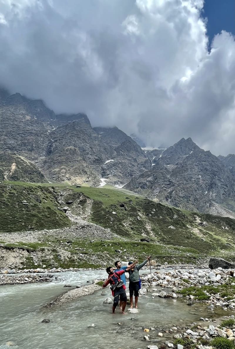 Hiking taking pictures by Bhilangna river
