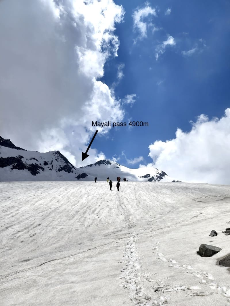 Towards Mayali pass summit