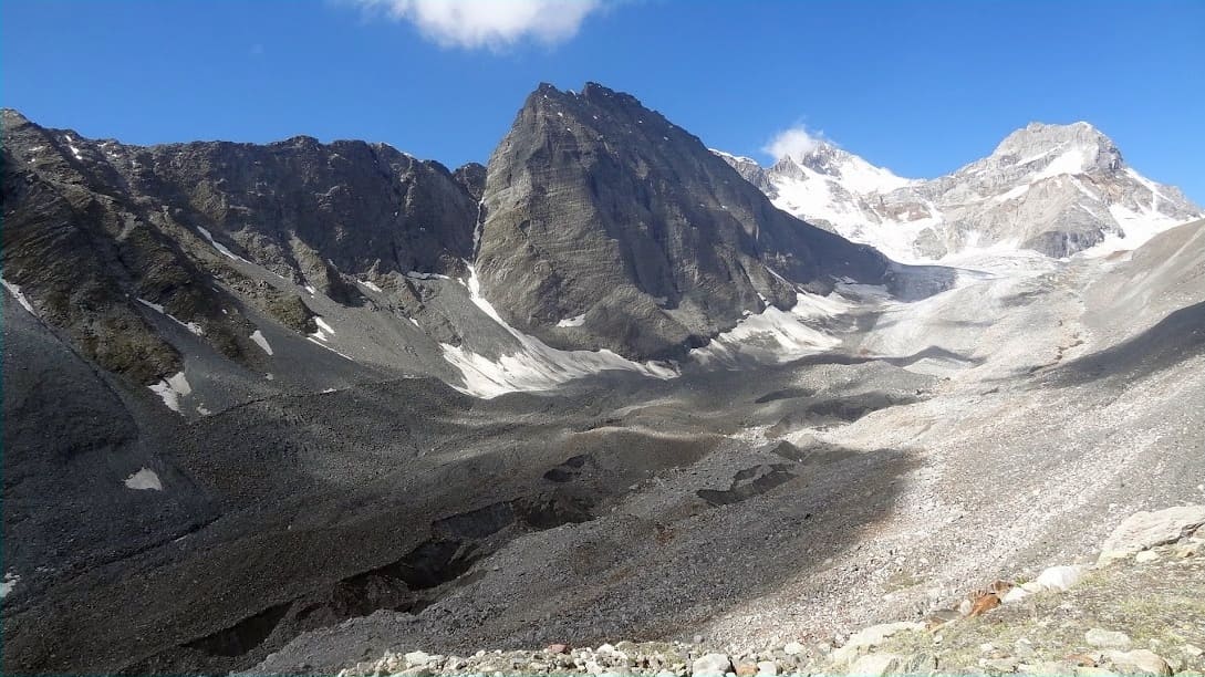 End moraine zone below Khimloga pass