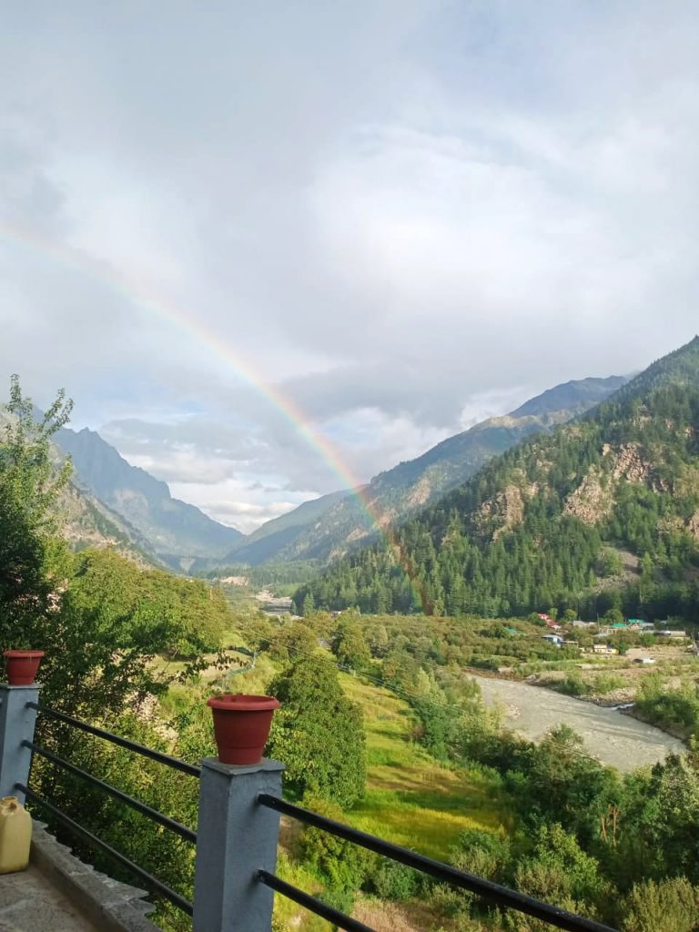 Rainbow over Baspa river of Sangla valley