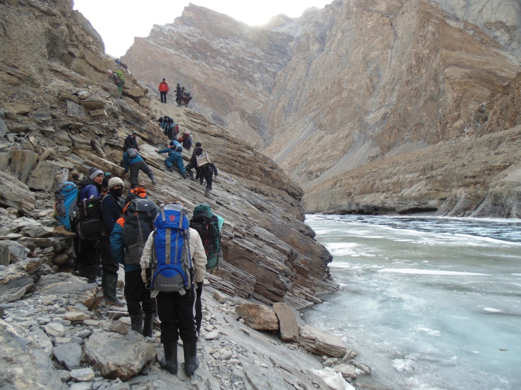 Crowded Chadar Trail