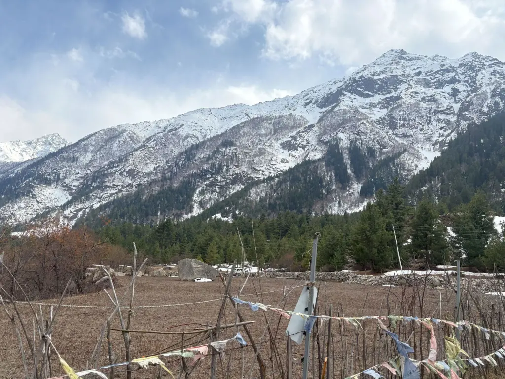 Fields of Rakcham villagers on left bank of Baspa river