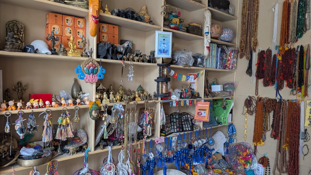 Tibetan-Spitian souvenirs and jewellery in a shop in Kaza