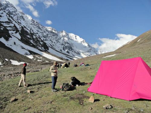 Camping at Lalanti meadows, enroute Charang - La